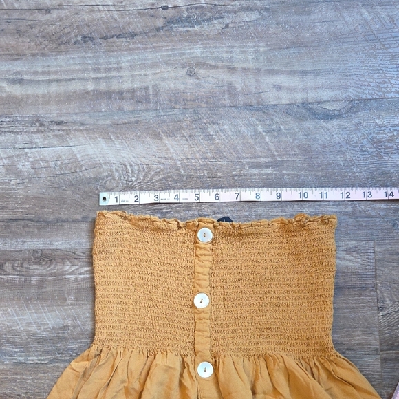 Derek Heart Mustard Yellow Strapless Top Size Medium - Picture 7 of 7